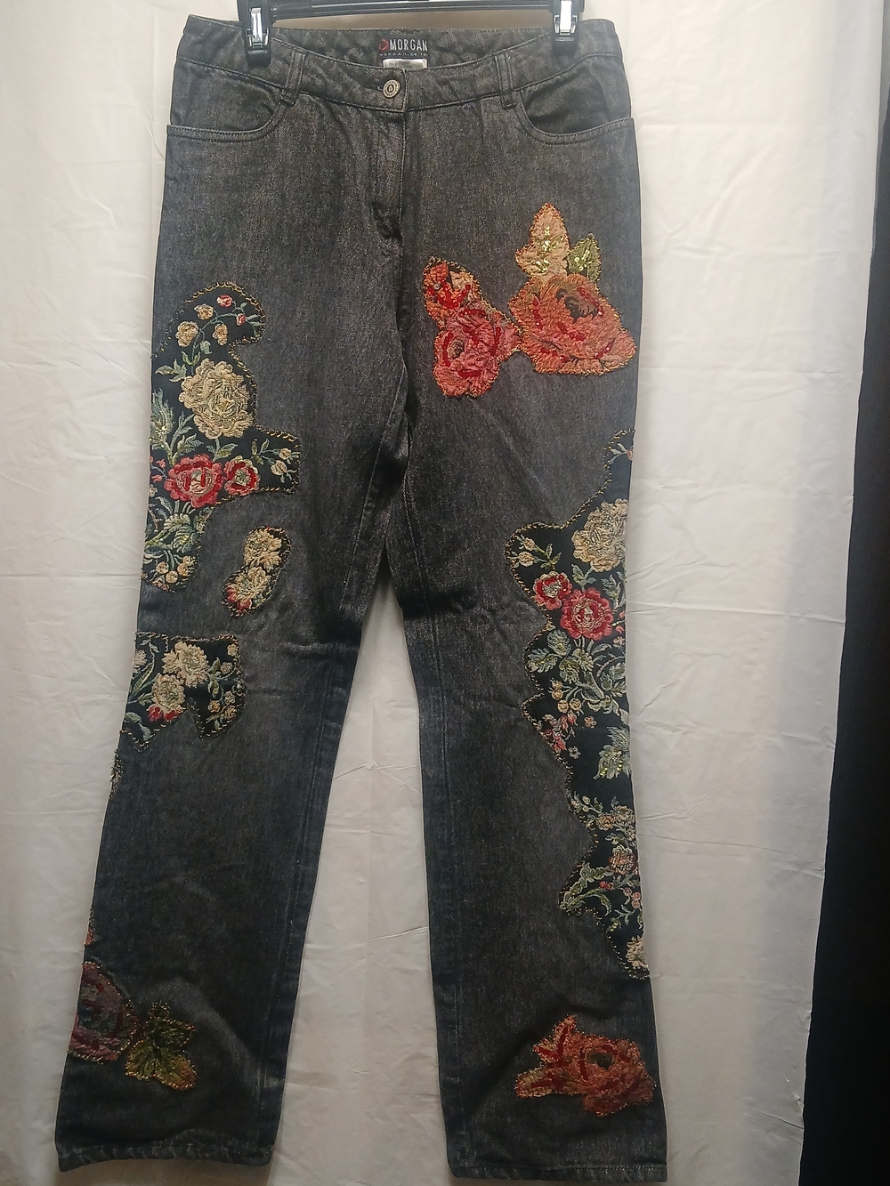 Morgan De Toi  Black Embroidered Floral Women’s Jeans